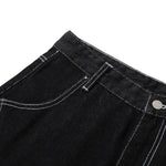 Raw Denim Deconstructed Wide Leg Denim Shorts