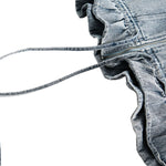 Heavyweight American Washed Distressed Denim Jacket with Flouncing