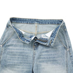 Vintage Washed High Waist Distressed Relaxed Straight Leg Denim Jeans