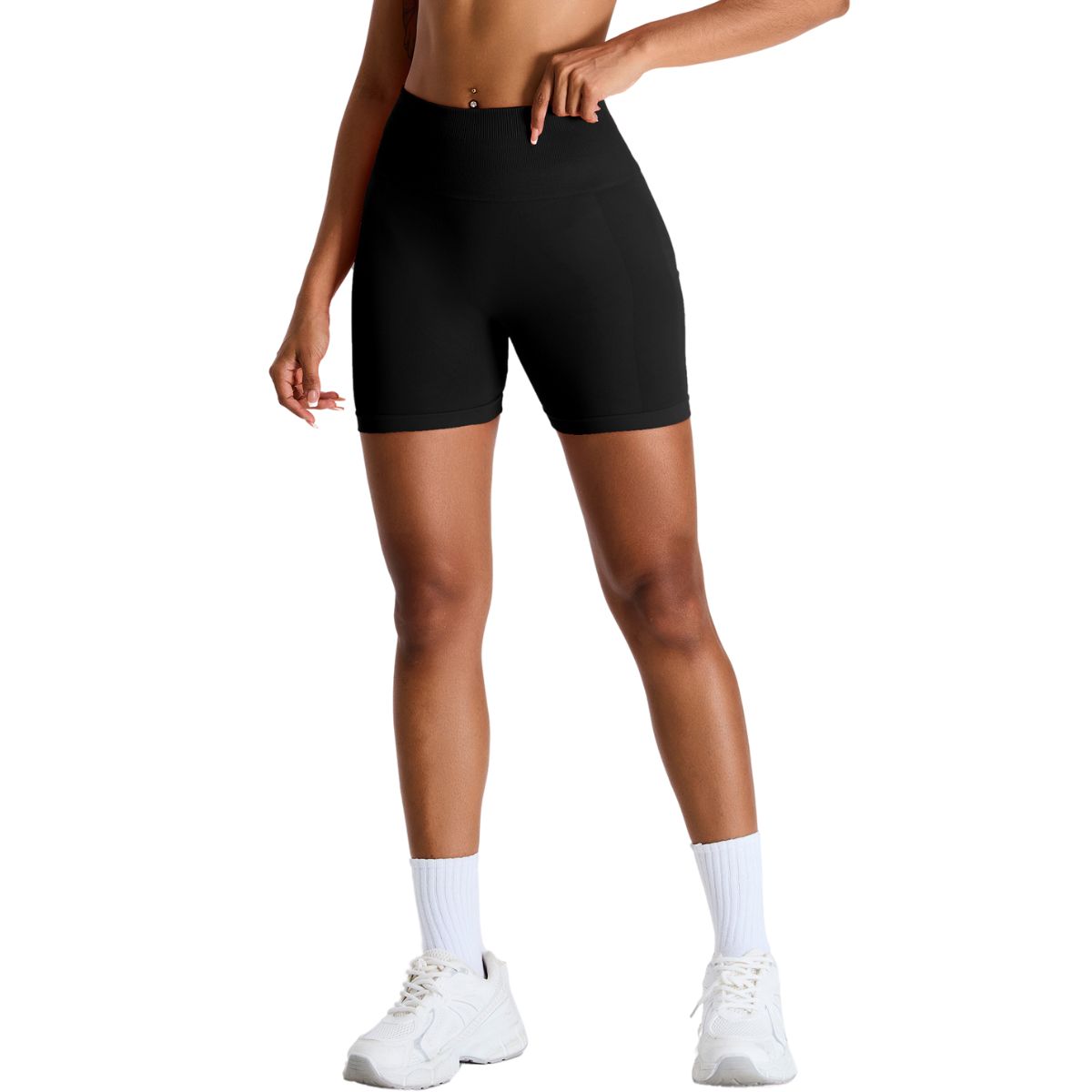 Pantalones cortos de running de tiro alto sin costuras