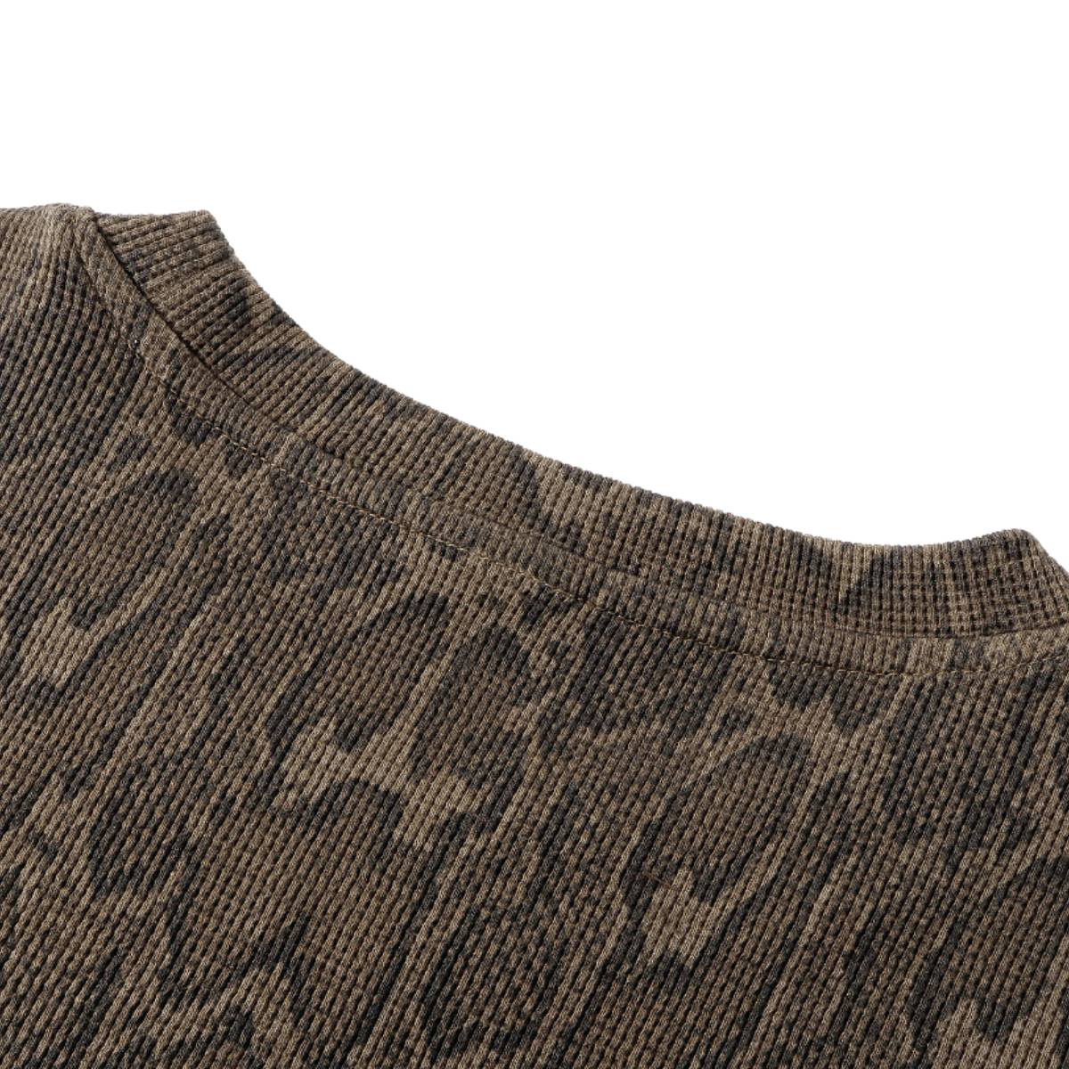 Vintage Snake Texture Waffle Long-Sleeve T-Shirt