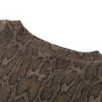 Vintage Snake Texture Waffle Long-Sleeve T-Shirt