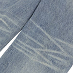 Vintage Washed Distressed Wide Leg Straight Jeans