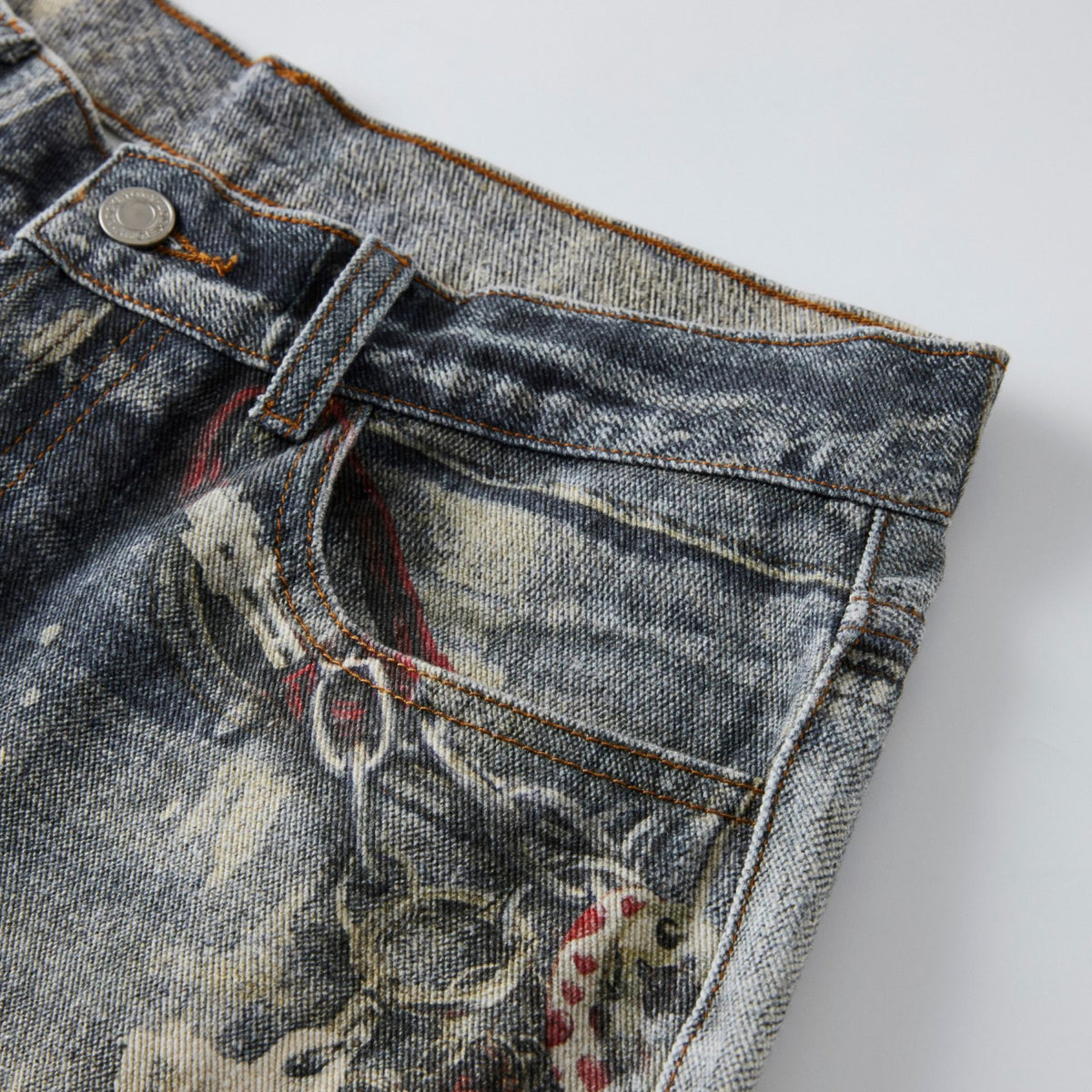 Street Digital Print Jeans-INNBLAC Fashion Apparel