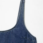 Strappy Pleated Denim Mini Dress