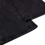 Men's Coated Curved Denim Pants Patchwork Pleated Loose Wide Leg