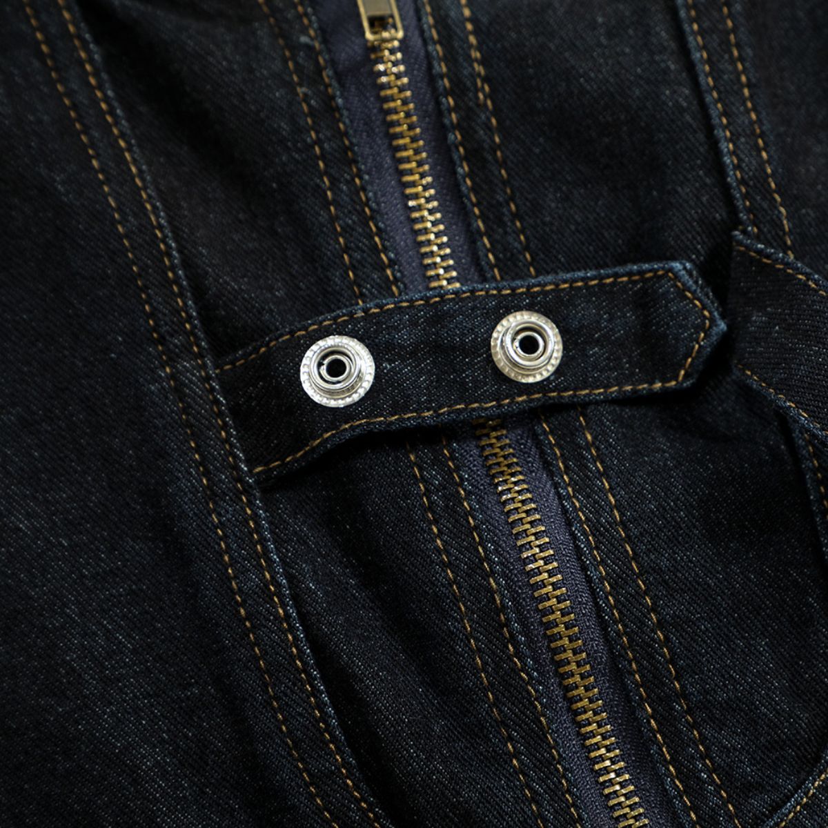 Unisex Black Zip-Up Denim Vest