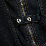 Unisex Black Zip-Up Denim Vest