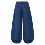 Vintage Barrel Leg Denim Jeans with Curved Seam Design