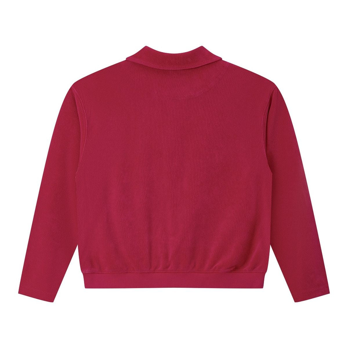 Retro Terry Cloth Polo Collar Sweatshirt
