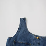 Falda vaquera con bordado de perlas y lavado vintage