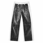 Vintage Contrast Panel Straight Leg Jeans
