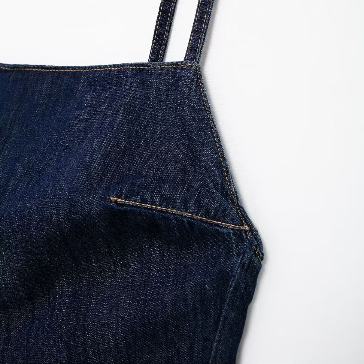 Indigo Spaghetti Straps Denim Maxi Dress