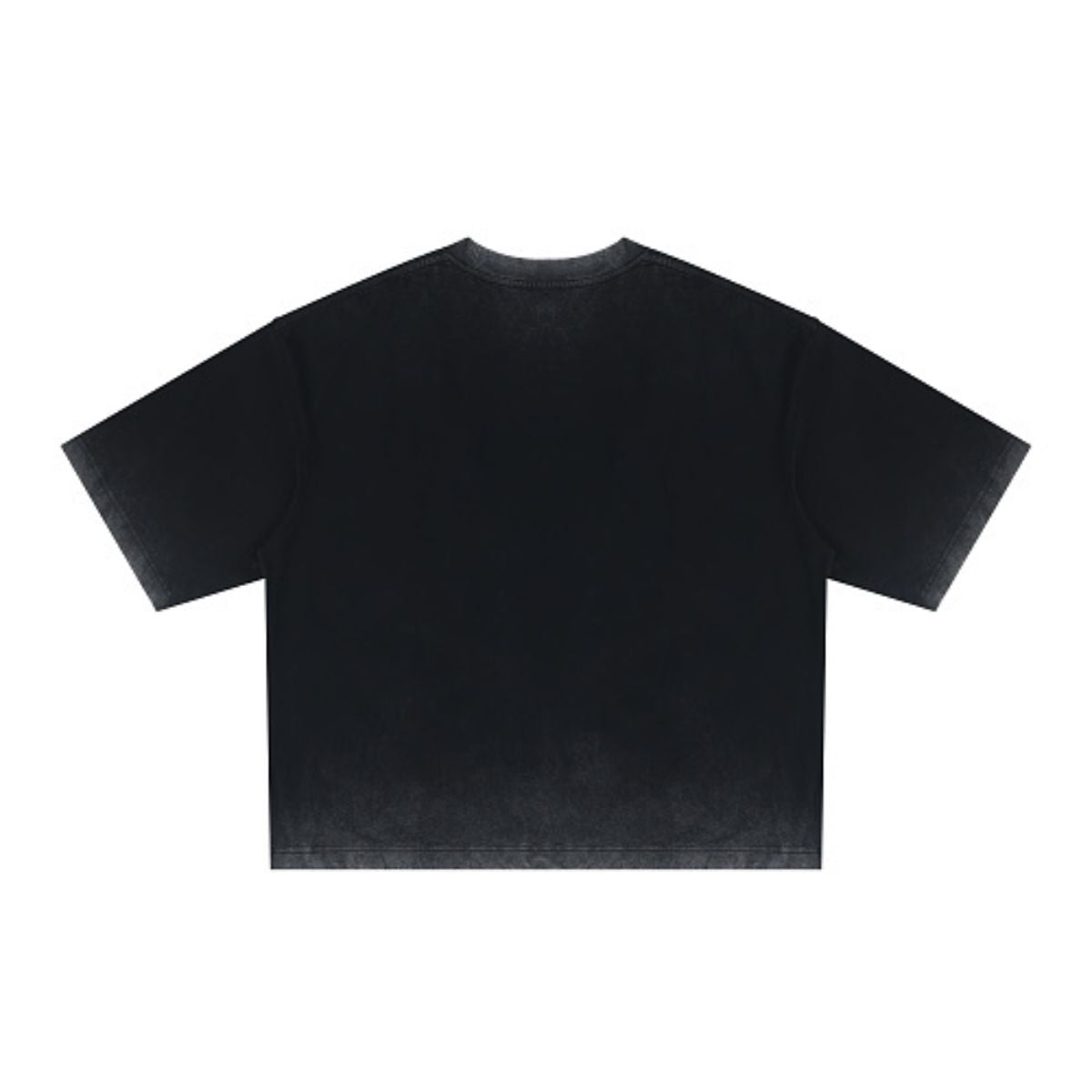 Washed Cotton Boxy Cropped Crew Neck Tee