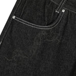 Men's Embroidered Denim Wide Leg Pants Street Vibe Unique Pockets