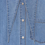 Vestido midi vaquero sin mangas con botones y aberturas en la parte delantera