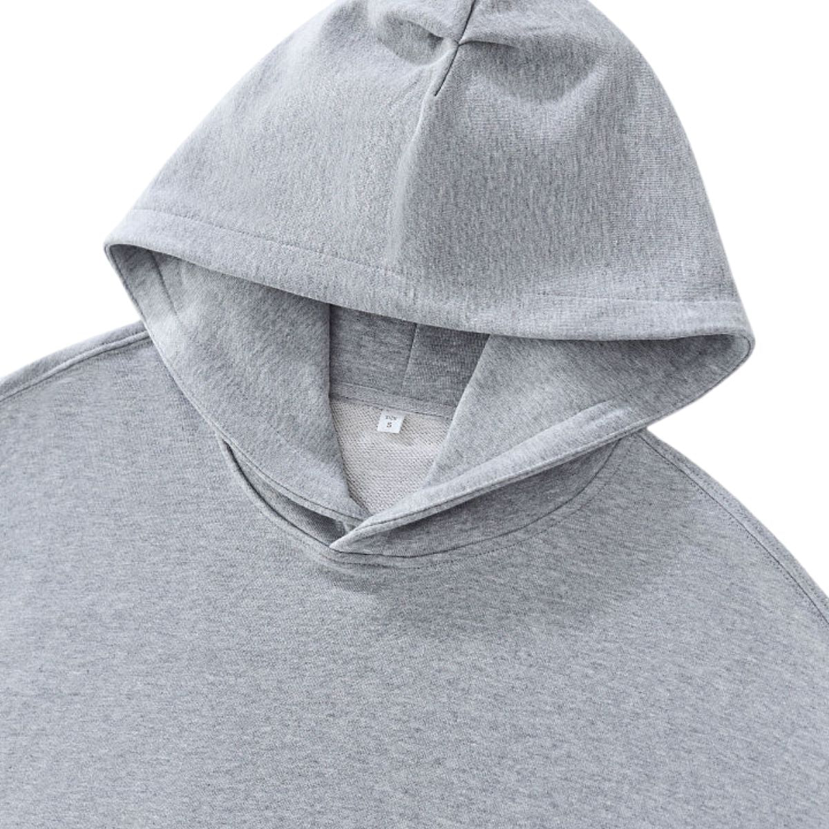 Boxy Cropped Color‑Block Cotton Hoodie