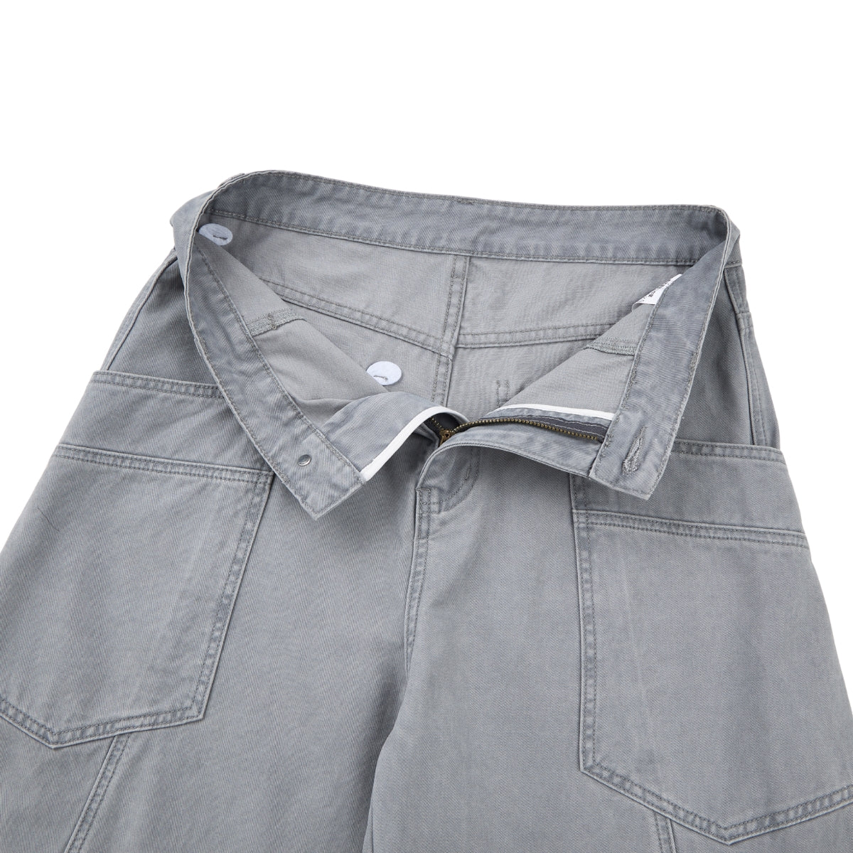 Vintage Washed Baggy Curved-Leg Cargo Pants