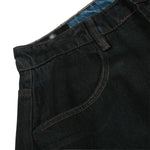 Men's Distressed Washed Denim Curved Pants Loose Wide Leg Street