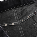 Retro Contrast Heart & Wings Patchwork High Rise Loose Draped Denim Jeans