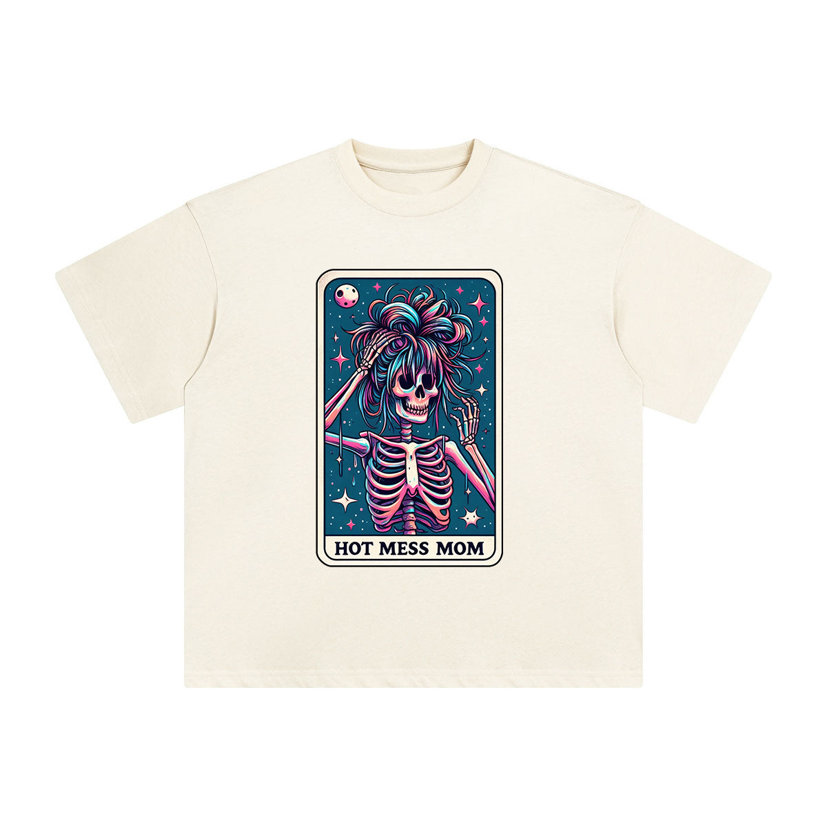 Hot Mess Mom Comic Graphic Tee-INNBLAC Fashion Apparel