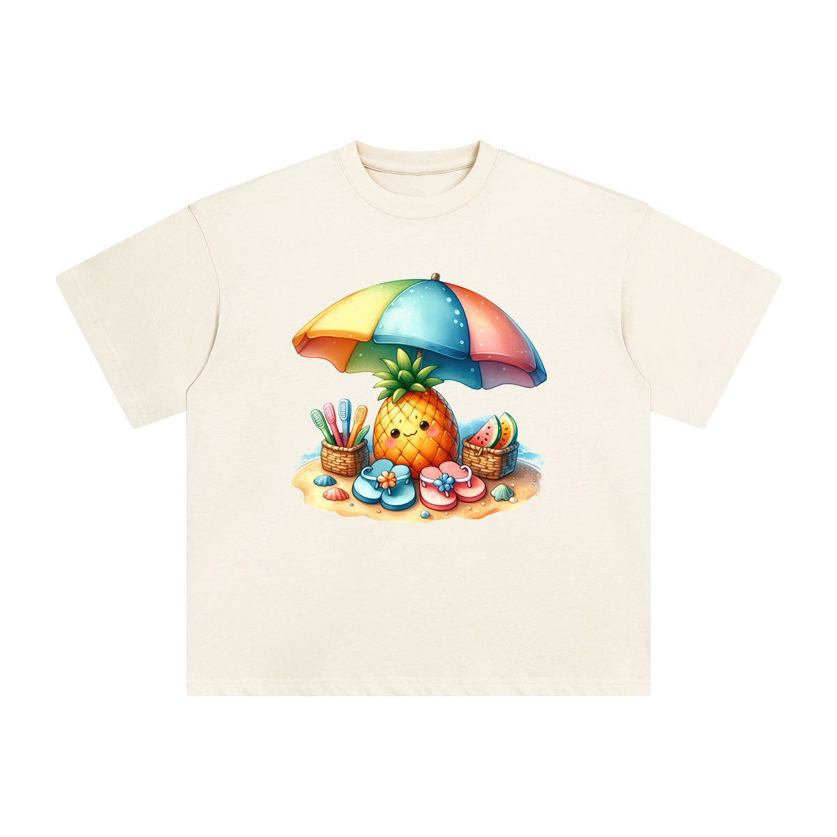 Seaside Resort Comic Graphic Tee-INNBLAC Fashion Apparel