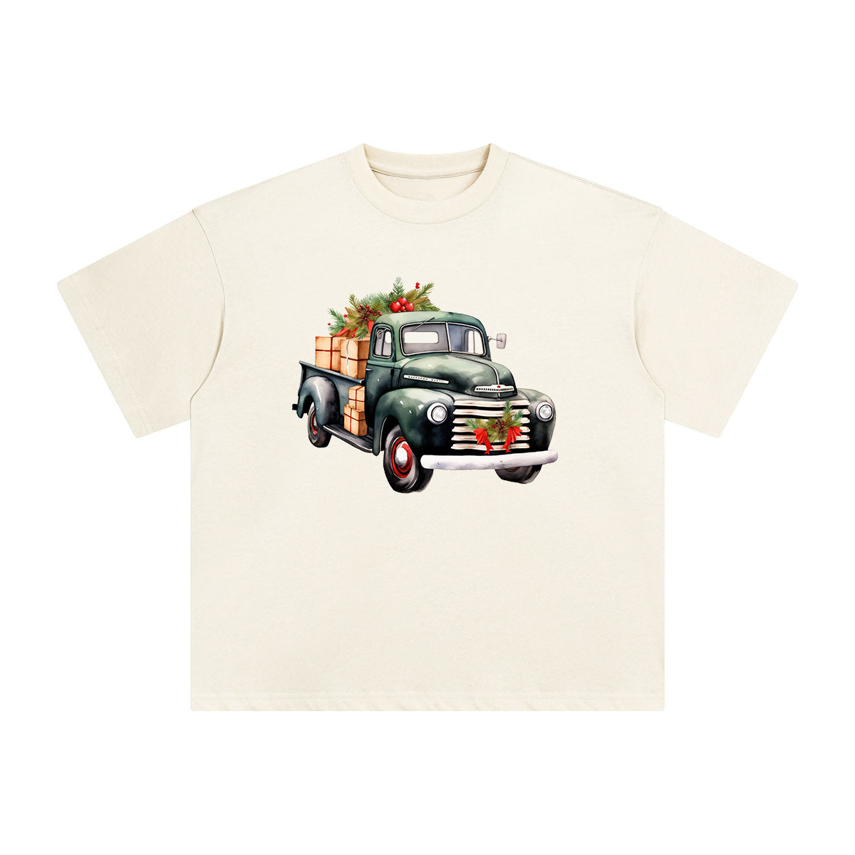 Vintage Christmas Truck Graphic Tee-INNBLAC Fashion Apparel