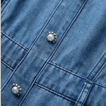 Spaghetti Strap Tiered Denim Midi Dress