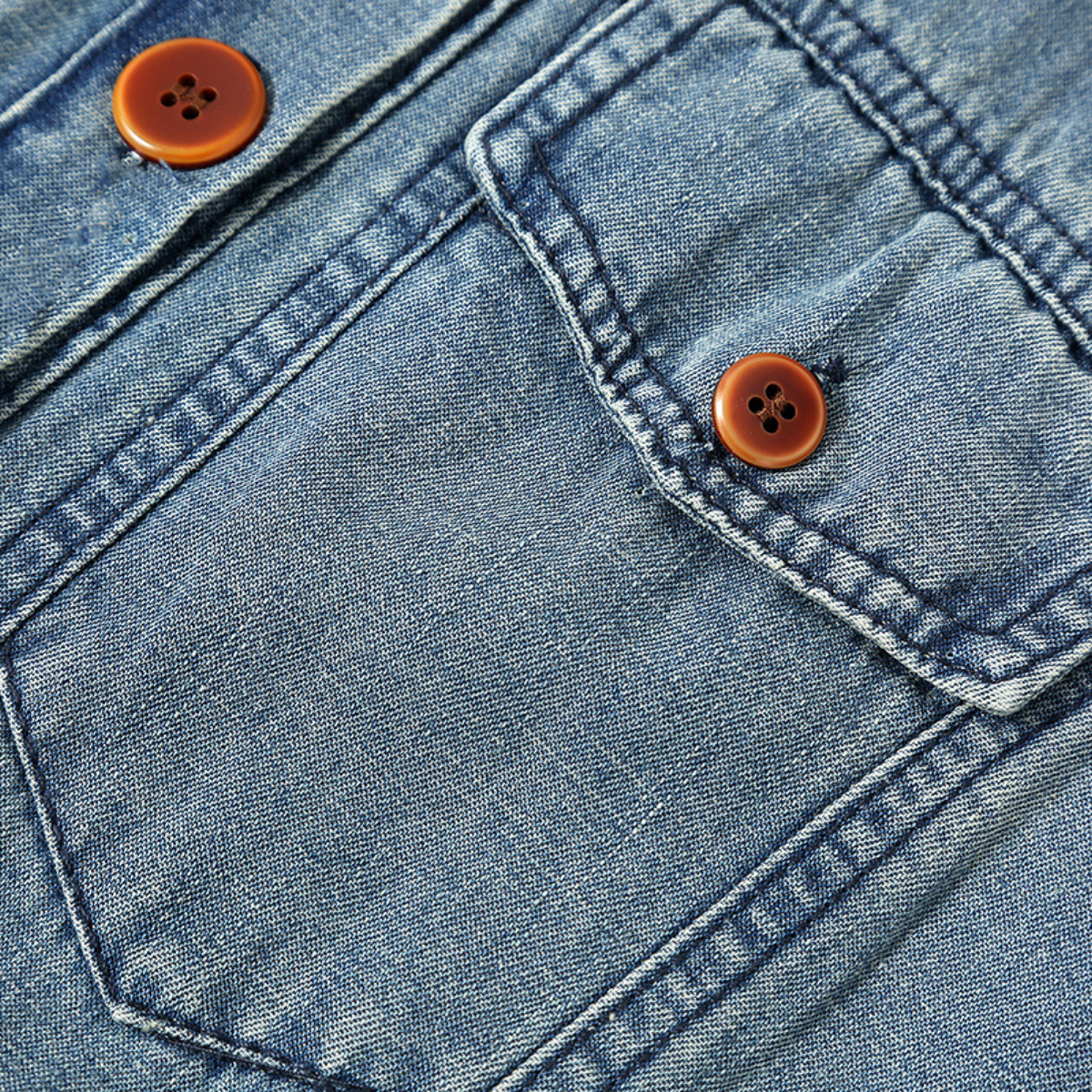 Button-Front Sleeveless Denim Belted Shirt Dress