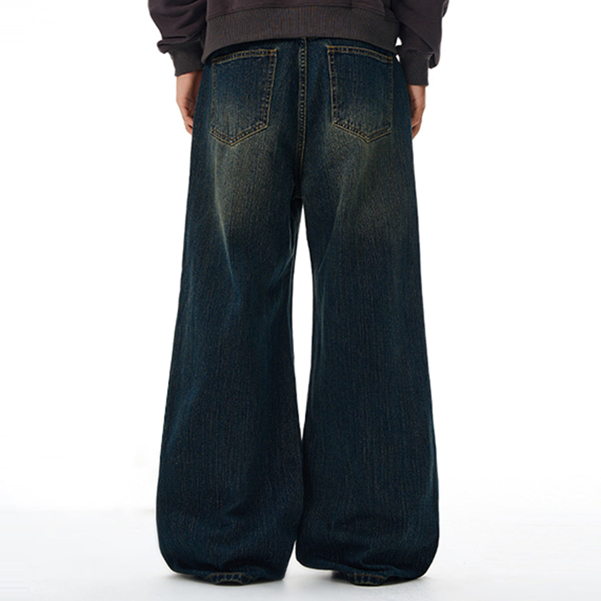 Comfort Fit Vintage Blue Wide Leg Everyday Jeans