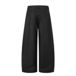 Old Money Pleated Button Detail Wide Leg Trousers
