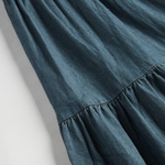 Spaghetti Strap Tiered Denim Midi Dress