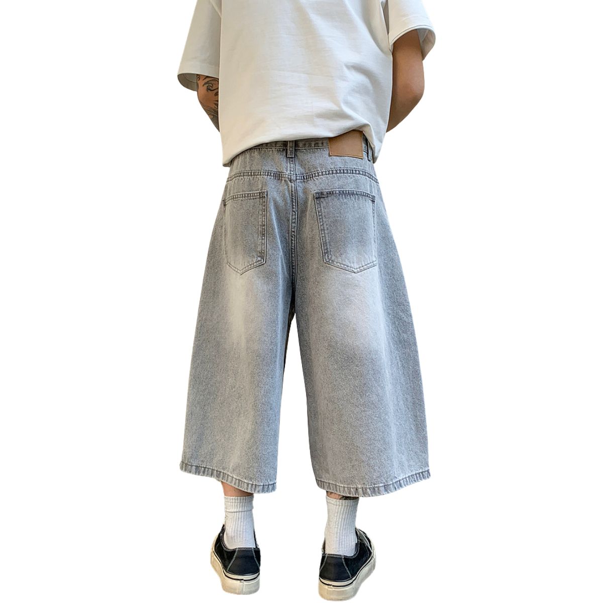 Bermudas con lavado vintage y salpicaduras de tinta