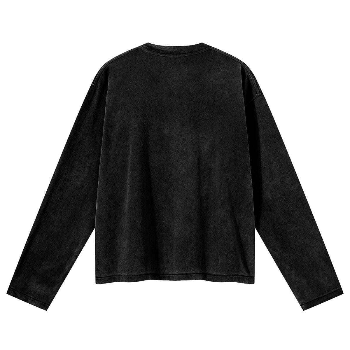 Whisker Wash Frayed Soft Brushed Vintage Long Sleeve Tee