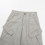 Deconstructed Curved Wide‑Leg Cargo Pants