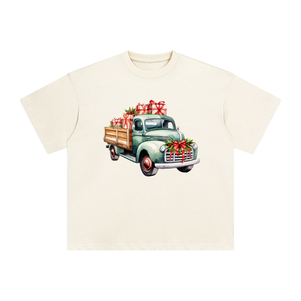 Vintage Christmas Truck Graphic Tee-INNBLAC Fashion Apparel