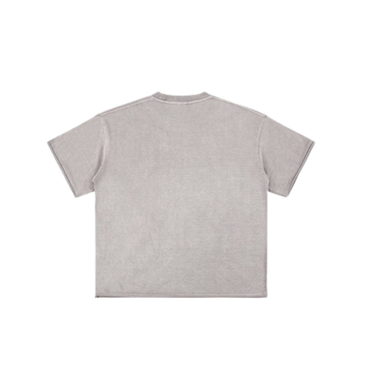 Wax Dyed Distressed Raw Hem Streetwear T Shirt