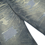 Men's Distressed Gradient Washed Denim Pants Loose Punk Street
