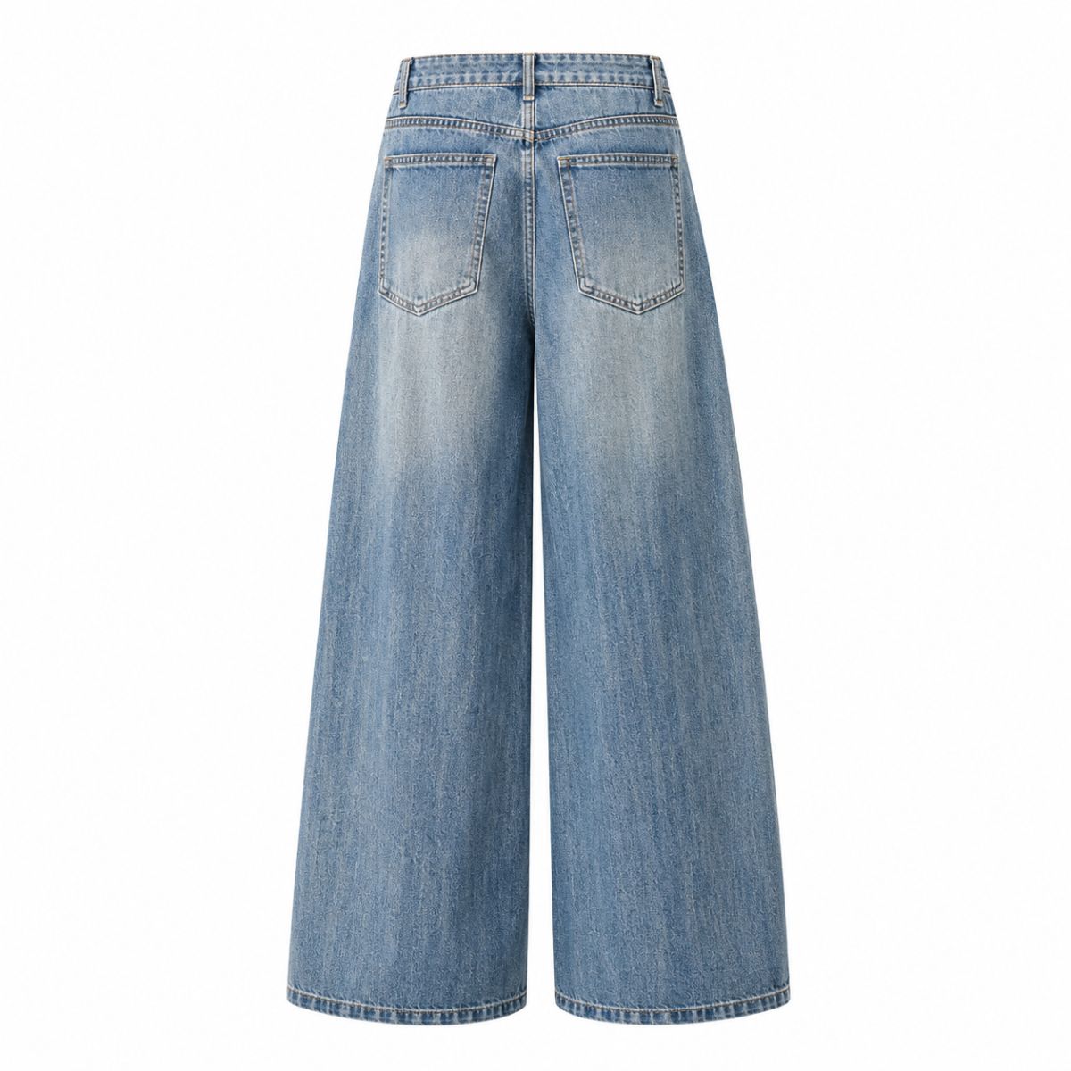 Retro Light Wash Oversized Straight Leg Denim Jeans