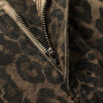 Vintage Leopard Print Loose Straight Leg Cargo Pants
