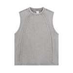 Raw Edge Patchwork Muscle Tank 8.25oz
