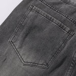Faded Grey Distressed Wide Leg Vintage Jeans