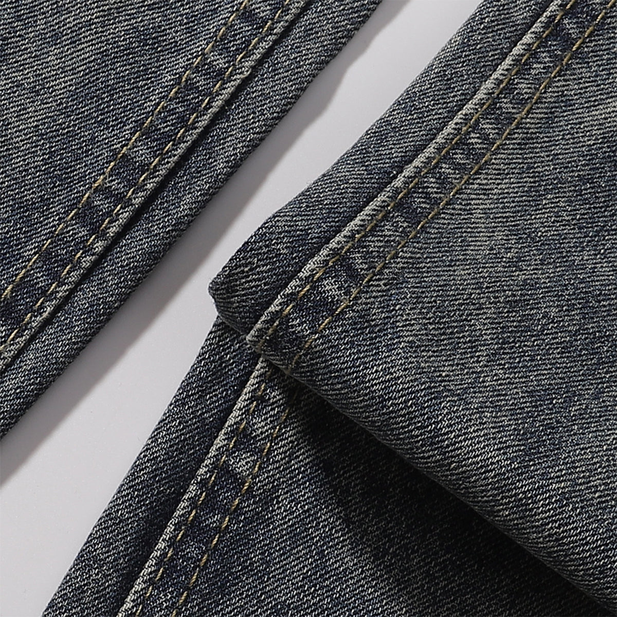 Decorative Rope Dark Wash Vintage Wide Leg Jeans