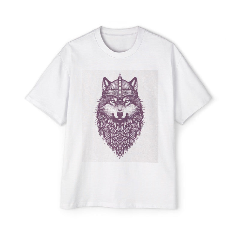 Wolf With Viking Helmet Graphic Tee-INNBLAC Fashion Apparel
