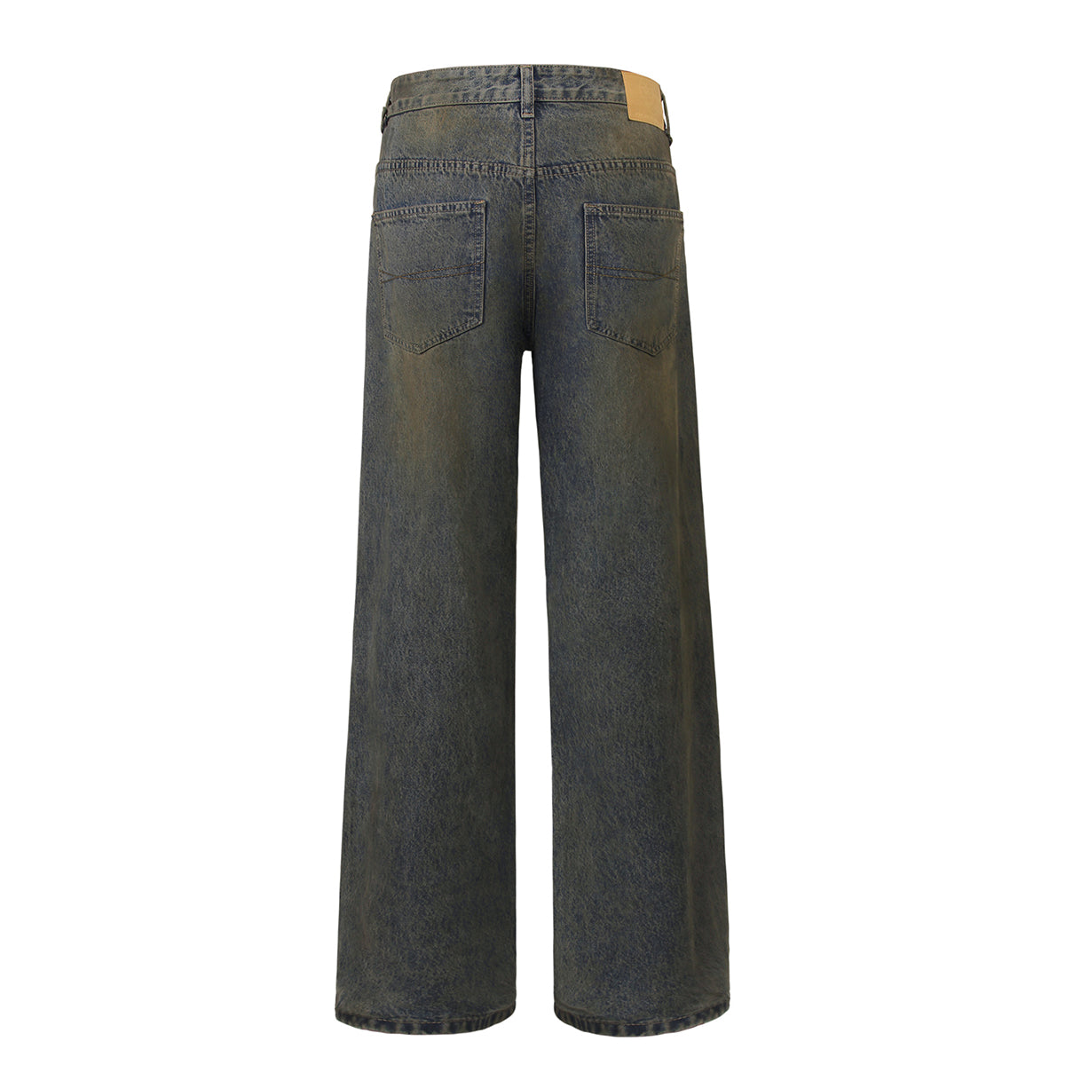 Vintage Wash Ripped Knee Loose Jeans