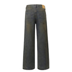 Vintage Wash Ripped Knee Loose Jeans