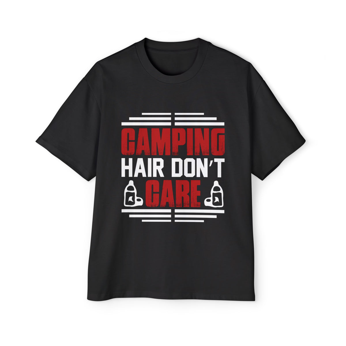 Camping Hair Don't Care Graphic Tee-INNBLAC Fashion Apparel
