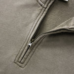 Distressed Wash Comfort Zip Pullover Sweatshirt