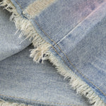 Tie-Dyed Raw Hem Ripped Bermuda Shorts