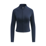 Double-Slider Zipper Fleece Cropped Sweatshirt